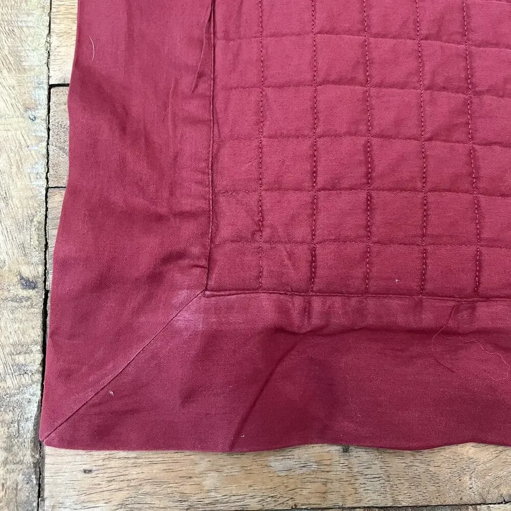 Signoria Firenze Quilted Square Pillow Shams Set of 3 25 x 25 in Maroon Cotton